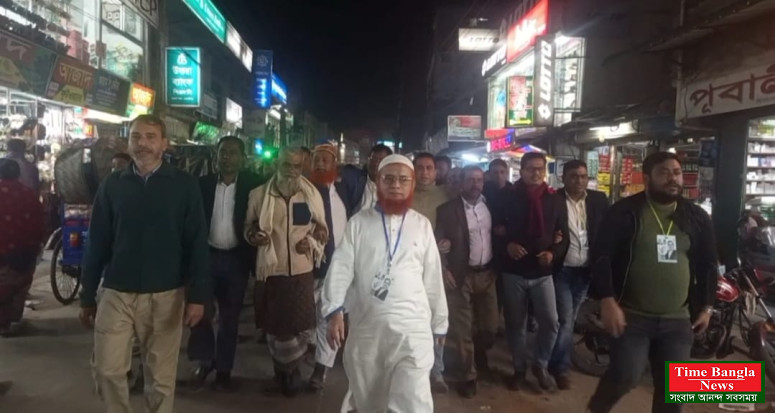 ভালুকা পৌরসভার ২নং ওয়ার্ডে ধানের শীষের পক্ষে  মিছিল