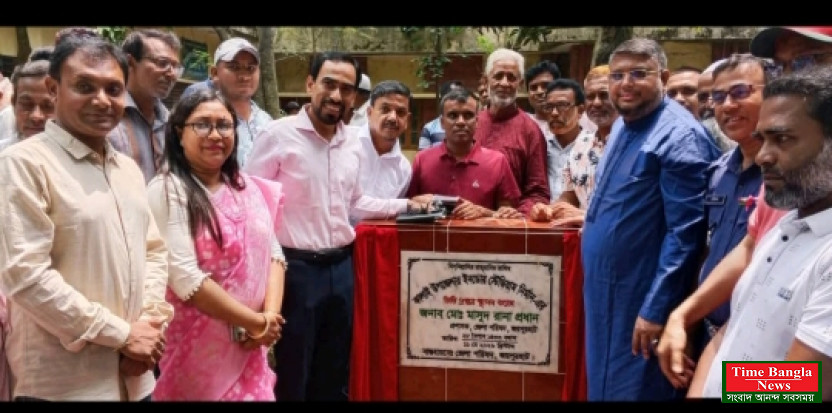 কালাইয়ে ইনডোর স্টেডিয়ামের ফলক উন্মোচন ও ভিত্তিপ্রস্তর স্থাপন