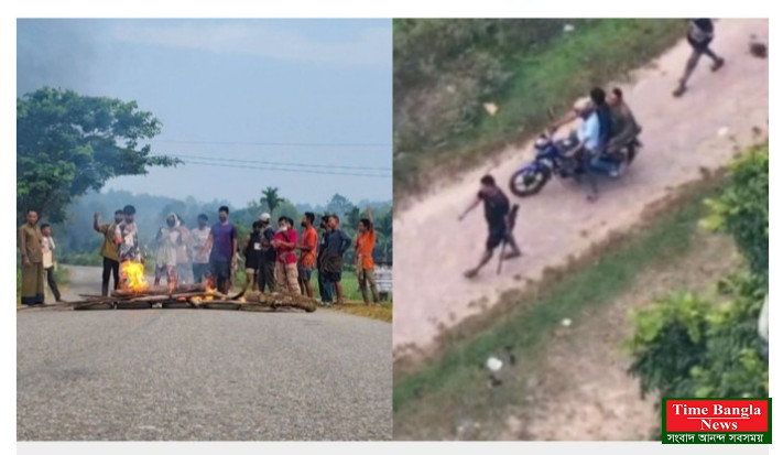 সাজেক সড়কে অবরোধ অব্যাহত, মাটিরাঙ্গায় অস্ত্র নিয়ে মহড়া