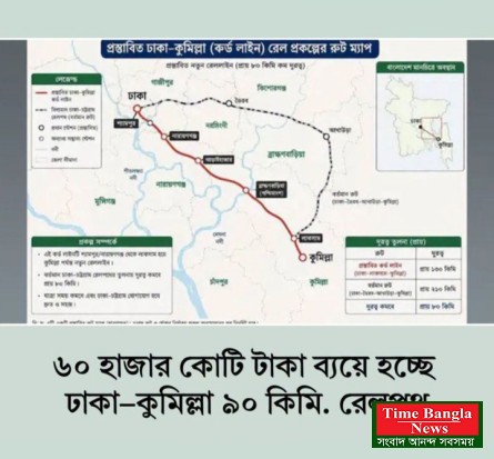 ৬০ হাজার কোটি টাকা ব্যয়ে হচ্ছে ঢাকা-কুমিল্লা ৯০ কিমি. রেলপথ